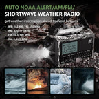 Emergency Radio 12000mAh AUTO NOAA Weather Radio, Solar Hand Crank Portable AM/FM Shortwave Radio with Rechargeable Battery Powered, Flashlight, Reading Lamp, SOS Alarm for Indoor Outdoor Emergencies