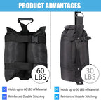 TRINKA 240 LBS Plus Size Canopy Weights Sand Bags Set of 4-1680D Oxford Heavy Duty Sandbags for Outdoor Tent, Patio Umbrella, Gazebo, Sun Selter, Windproof Pop up Tent Weights, Black (No Sand)
