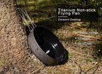 Boundless Voyage Titanium Non-Stick Frying Pan with Folding Handle Non-Stick Ceramic Coating Frypan Cooking Pot for Outdoor Camping Picnic Backpacking