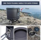 Alocs 1.4L Camping Pot, Lightweight Camping Cookware with Heat Exchanger, Portable Durable Camping Essentials Cooking Set for Backpacking Hiking Traveling