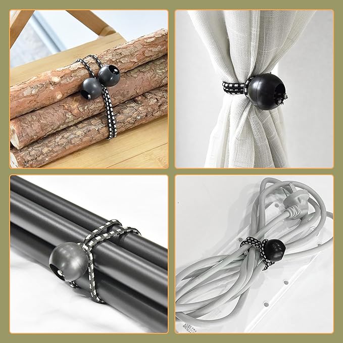 30 Pack of 3 Sizes Ball Bungee Cord, 6 ，9，11 Inch Heavy Duty Bungie Cord Balls Canopy Tarp Tie Down Bungee Balls for Camping, Tents, Cargo,Holding Wire and Hoses, Patio Umbrellas, Awning (Black)