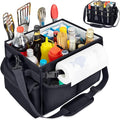 Large Grill Caddy with Paper Towel Holder – Collapsible BBQ Organizer for Camping, Tailgating, RV, Boating – Grilling Gifts for Men – Griddle Tote Bag with Shoulder Strap – Outdoor Essentials