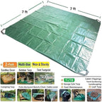 2-Pack 7x7ft Yard Garden Leaf Tarp 4 Handles Waterproof Tarps for Sandbox Cover,Lawn Debris,Yard Waste Tarp,Landscape Pruning,Leaf Hauler,Outdoor Camping Tarps,Tent Footprint,Patio Table,FirePit Cover