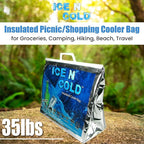 Insulated Picnic/Shopping Cooler Bags for Groceries, Camping, Hiking, Beach, Travel | Lightweight Soft Collapsible | Fast Same Day Shipping