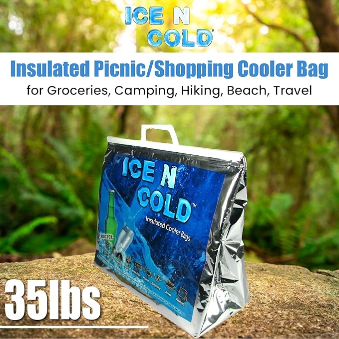 Insulated Picnic/Shopping Cooler Bags for Groceries, Camping, Hiking, Beach, Travel | Lightweight Soft Collapsible | Fast Same Day Shipping