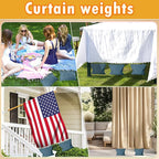 10 Set Outdoor Curtain Weights Upgraded 30 oz High Weighted Sand Bags with 30 Metal Clips for Gazebo Patio Tent Tablecloth 7.5"*8.7" Blue