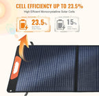 100W Foldable Solar Panel - Charger for Power Stations | Monocrystalline 23.5% High Efficiency QC3.0 USB-A/USB-C Output | IP65 Waterproof | Portable for Camping, RV, Emergency Blackout