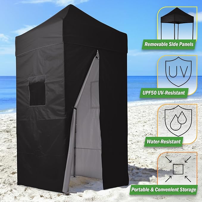 Pop Up Changing Tent - 46.5” Steel Frame Canopy Sun Shelter Pool Cabana, Portable Changing Room, or Privacy Tent for Camping Toilet or Portable Shower - Camping Essentials by Wakeman Outdoors