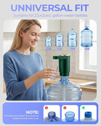 Water Jug Pump for 5 Gallon Bottle – Portable Electric USB-C Charging Dispenser, Dual Powerful Motors, Fast Flow, Fits 2-5 Gallon Jugs – Ideal for Home, Office, Camping, RV, Dark Green