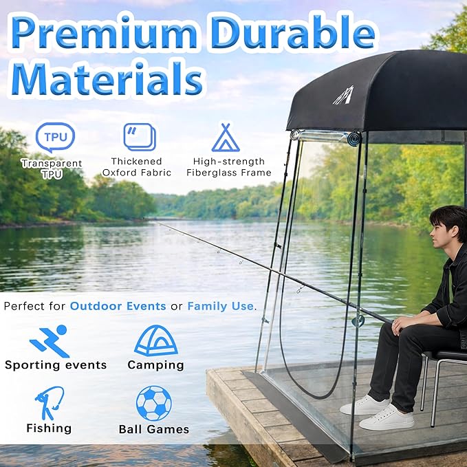 Sports Tent, Portable Sports Tent Shelter Fits 2-4 Persons,6.3FT Height Clear Bubble Tents for Sports Games and Camping,Providing Shelter from Wind and Rain (Black)