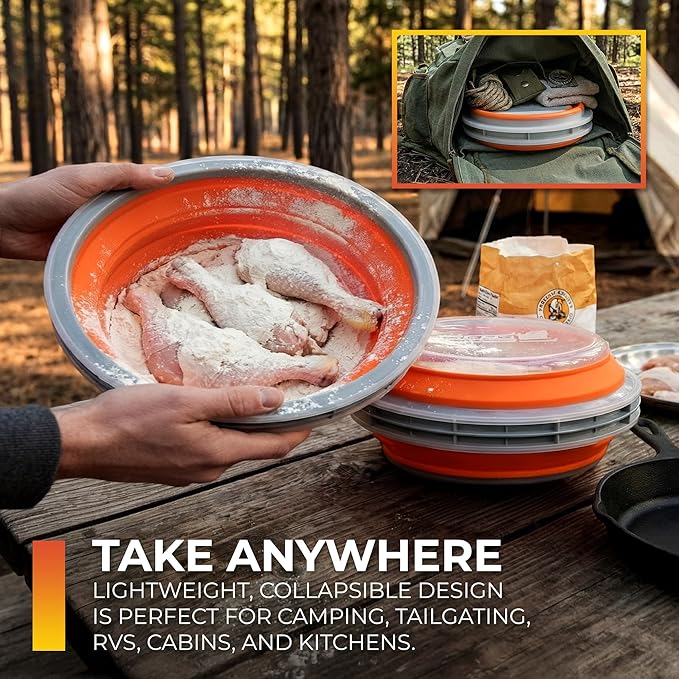 CanCooker Collapsible Plastic Batter Bowl | Mess-Free Breading Shaker Container & Mixer | Ideal for Fish Fry, Fried Chicken, Onion Rings, Wings & More