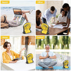 Portable Fan Rechargeable, 20000mAh Cordless Battery Powered Fan with LED Lantern, USB C Battery Operated for Travel Bedroom Home Camping Tent Office Beach Desk Fishing Table (Yellow)