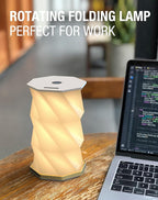 Mothers Day Gifts -Gift for Mom, Portable Folding Table Lamp - Dimmable, Collapsible Paper Lantern for Camping, Emergency & Home Decor, Gifts for Women (White)