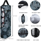 Golf Cooler Bag Plus Ice Pack Soft Sided Insulated Cooler Bag- Holds 6 Pack of Cans or 2 Wine Bottles - Grey Camo Golf Beer Sleeve Black Fits Discreetly in Golf Bags