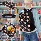 Kids Basketball Backpack 4 Piece Set with Lunch Box and Water Bottle Bag Boys Backpack 6-10 10-12 Years Old Kindergarten Elementary Middle Lightweight Camping Mochilas Escolares Para Niños