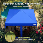 Quictent 10'x10’ Pop up Screened Canopy Tent with Mosquito Netting, Portable Easy up Outdoor Screen House Shelter for Patio, Camping and Picnic, Includes Wheeled Carry Bag