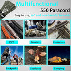 VVAAGG Reflective Paracord Rope 100FT, 7 Strand Nylon para Cord Lanyard Utility 550 Parachute Cord, 4mm Thin Tent Rope for Outdoor Camping Hiking