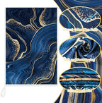Boyiee 6 Pcs Marble Hand Towels Blue and Gold Towels Navy Blue Kitchen Towel Modern Gifts Absorbent Soft Decorative Dish Cloths Tea Towel Set Kitchen Decor Ocean Gift for Holiday Farmhouse Bathroom