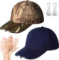 Syhood 2 Pieces LED Baseball Caps Flashlight Hats Hands Free Baseball Caps with Light Built in 5 Battery Powered Headlamp LED Hats Light for Men Fishing Jogging Camping Hand Work