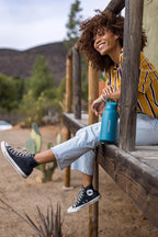 LifeStraw Go Series – Insulated Stainless Steel Water Filter Bottle for Travel and Everyday Use, Removes Bacteria, Parasites and Microplastics, Improves Taste, 1L Thistle Purple