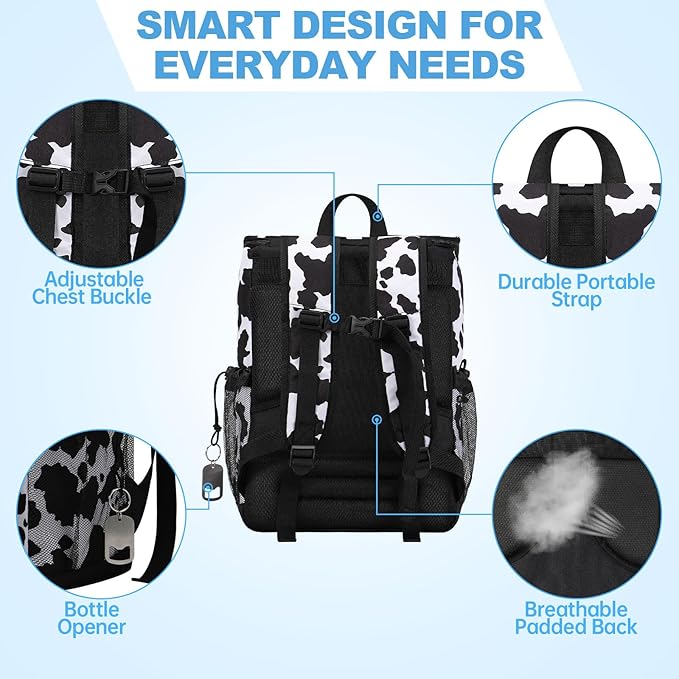 DYSHAYEN Cooler Backpack,Lightweight Backpack Cooler Insulated Leak Proof,30 Cans Soft Cooler Bag for Beach,Camping,Beach,Picnic,Lunch