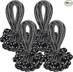 100 Pcs 9 Inch Ball Bungee Cords Tarp Tie Downs Bungee Cords with Balls Heavy Duty Outdoor Tarp Straps for Canopy Shelter Camping Cargo Tent Poles UV Resistant (Black White)