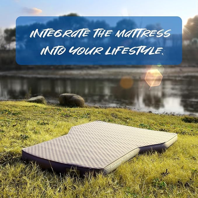 BELZAR Tesla Model Y Mattress with Built-in Cordless Pump, 4" Thick Full Size Memory Foam, Self Inflating Sleeping Pad for Camping, SUV Air Mattress and Road Trips