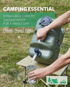 5 Gallon Water Jug, Camping Water Container, Truly No Leakage Water Storage with Spigot, Large Military Green Water Tank,BPA Free Portable Overlanding Gear for Outdoors,Hiking