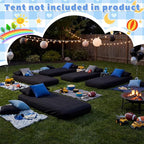 Windyun 4 Sets Kids Air Mattress Bulk with Fitted Sheet,Toddler Inflatable Bed 63 x 27 x 8 Inches Blow up Airbed Camping Sleeping Pad for Aged 3-10 Years Old Birthdays Slumber Sleepover Party (Black)