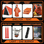 48 Hour Survival Kit - 228 Pieces Survival Gear and Supplies, 45L Go Bag Emergency Backpack, First Aid, Water Filter, Food, Tools, Tent, Camping Essentials, Emergency Preparedness - The Solo