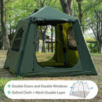 Inflatable Camping Tent with Hand Pump Waterproof Outdoor Blow up Tent 2-8 Person Oxford 4 Season Glamping Air Tent Cabin House with Mesh Windows & Door