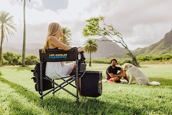 Picnic TIME NFL Unisex-Adult NFL Fusion Camping Chair with Side Table and Soft Cooler, Beach Chair for Adults, Lawn Chair