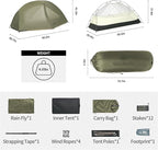 Naturehike Mongar Pro 1/2/3 Person Backpacking Tent,Waterproof Nylon Easy Setup Lightweight Camping Tent