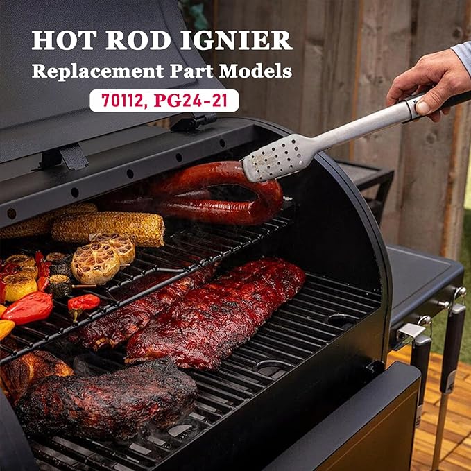 2 Pack Hot Rod Ignitor Compatible with Pit Boss & Camp Chef Wood Pellet Grill, Heating Element Kit Comes with 2pc Fuses