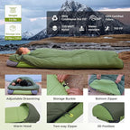 ATEPA Down Sleeping Bag for Adults, Recycled Ultralight 35°F 40°F 45°F 50°F 650FP / 700FP 3 Season Compact Sleeping Bags with Compression Sack for Backpacking Camping Hiking, Can Be Attached to Pad