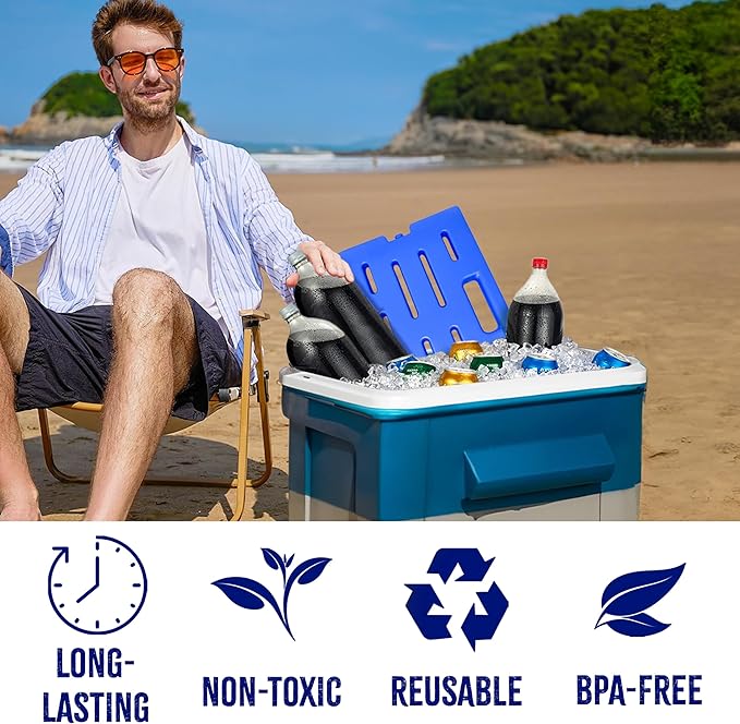 Kona Mega Ice Packs Cooler XXL Size - Long Lasting Reusable Freezer Packs - Alternative to Dry Ice Packs for Cooler Ice Packs - Perfect for Delivery, Catering, Camping, and Travel
