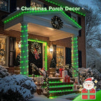JMEXSUSS 2 * 200 LED Green Solar Rope Lights, 66ft IP 65 Waterproof Solar String Light Outdoor, 8 Modes Christmas Lights for Camp Trampoline Ladder Slide Tent (Pack of 2)