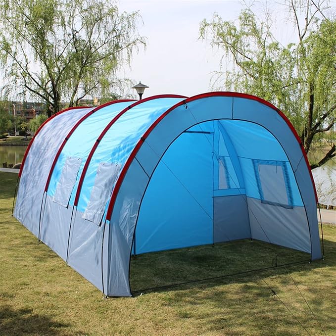 Tents Large Camping Tent Waterproof Canvas Fiberglas Family Tunnel Tents Equipment Outdoor Mountaineering Party