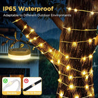 Solar Camping String Lights, 33FT 3000mAh Retractable 4 in 1 Camp Lights with 8 Modes, Portable Rechargeable Camp Lamp, Camping Lamp Outdoor Waterproof, Tent Light for Party, Yard, Hiking