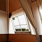 KTT Large Tent 6-8-10 Person,Family Cabin Tents,2 Rooms,2 Doors and 4 Windows with Mesh,Straight Wall,Waterproof,Double Layer,Big Tents for Outdoor,Picnic,Camping,Family Gathering