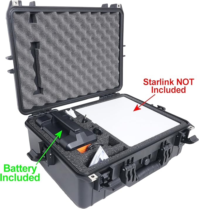 Battery Powered Starlink Mini Mobile Internet Kit Case, 4.5+ Hrs Runtime, Portable Wifi Connection For Camping, Festivals, Tradeshows, Emergencies. Includes Battery, Case & Foam. Starlink Not Included
