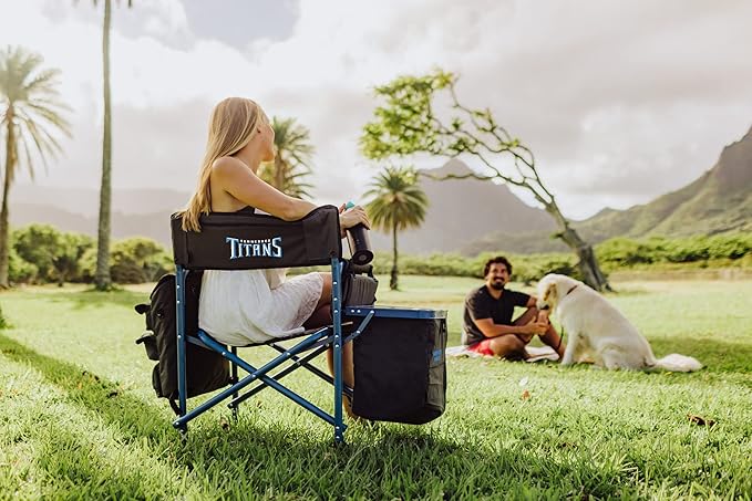 Picnic TIME NFL Unisex-Adult NFL Fusion Camping Chair with Side Table and Soft Cooler, Beach Chair for Adults, Lawn Chair