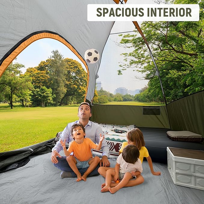 Tents for Camping 6 Person Tent Waterproof Windproof Double Layer Family Camping Tent, Easy Setup Dome Tent with Large Mesh Windows & Wider Door for Outdoor Camping & Hiking