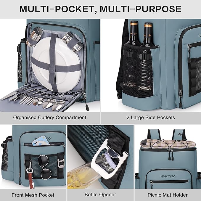 Large 52cans Waterproof Insulated Cooler Backpack for Men & Women, Leak Proof Backpack Cooler, Soft, 8Gal