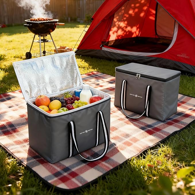 modscape Extra Large Heavy Duty Insulated Food Delivery Bag – Thermal Grocery & Pizza Carrier for Hot & Cold Meals, Catering & Shopping – Foldable Cooler Tote for Travel, Camping & Beach