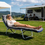 DoCred Heavy Duty Tanning Chair with Face Hole, Adjustable 5-Position Folding Chaise Lounge Chairs for Outside, Portable Lay Flat Beach Lounge Chair for Outdoor Sunbathing Beach Pool Lawn Camping