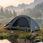 1 Person Backpacking Tent for Camping – Waterproof Windproof Camping Tents, Lightweight Single Pole Tent for Motorcycle, Hiking, Bicycle, Outdoor