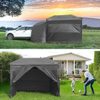 KAMPKEEPER 5pcs Sidewalls for 10X10 Commercial Instant Canopy Tent, Converts Canopies into Tent for Camping with Removable SUV Tailgate (Canopy Pole/Shelter NOT Included) (Black)