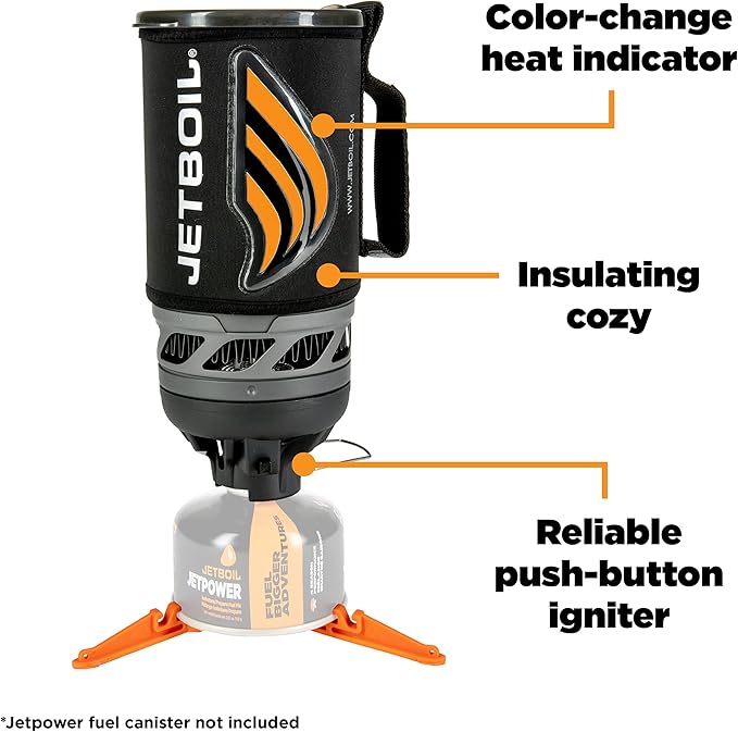 Jetboil Flash Java Kit Camping and Backpacking Stove Cooking System with Silicone French Press Coffee Maker