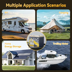 Power Queen LiFePO4 Battery 12V 100Ah, Bluetooth 12Volt RV Lithium Battery with Low-Temp Protection, Group 24 Deep Cycle Battery, Up to 15000 Cycles for Motorhome, Trailer, Camper Van, Marine, Solar